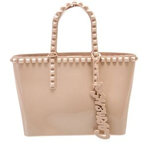 Carmen Sol Jelly Tote Studded Bag Nude Blush – Made in Italy